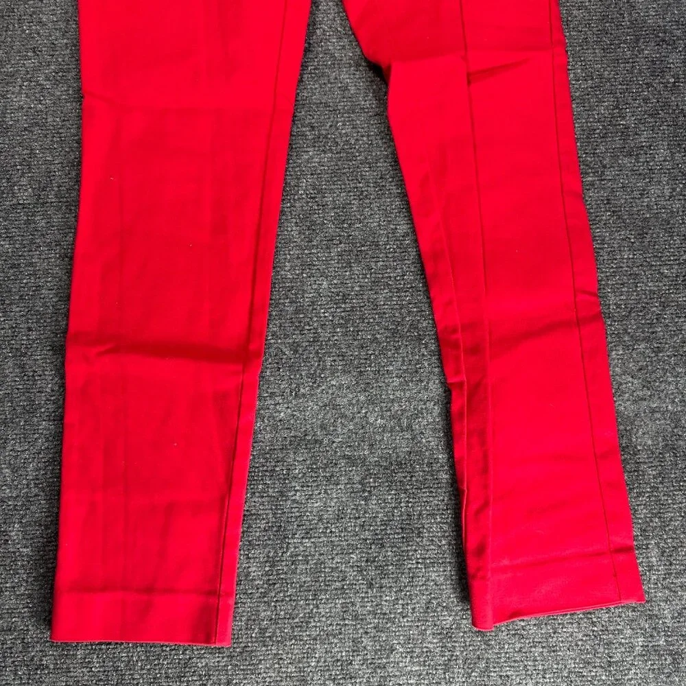 MICHAEL Michael Kors Pants Women 2 Red Stretch Trousers Tapered Leg Zip Pockets - Picture 2 of 8